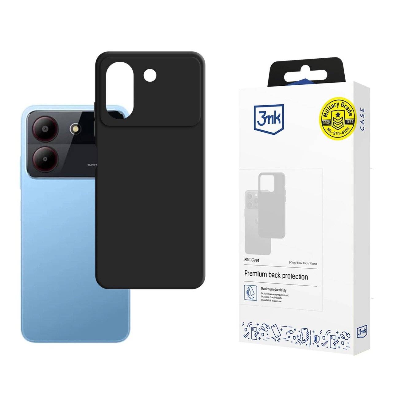 3mk Mattgehäuse ZTE Blade A54 - Schwarz