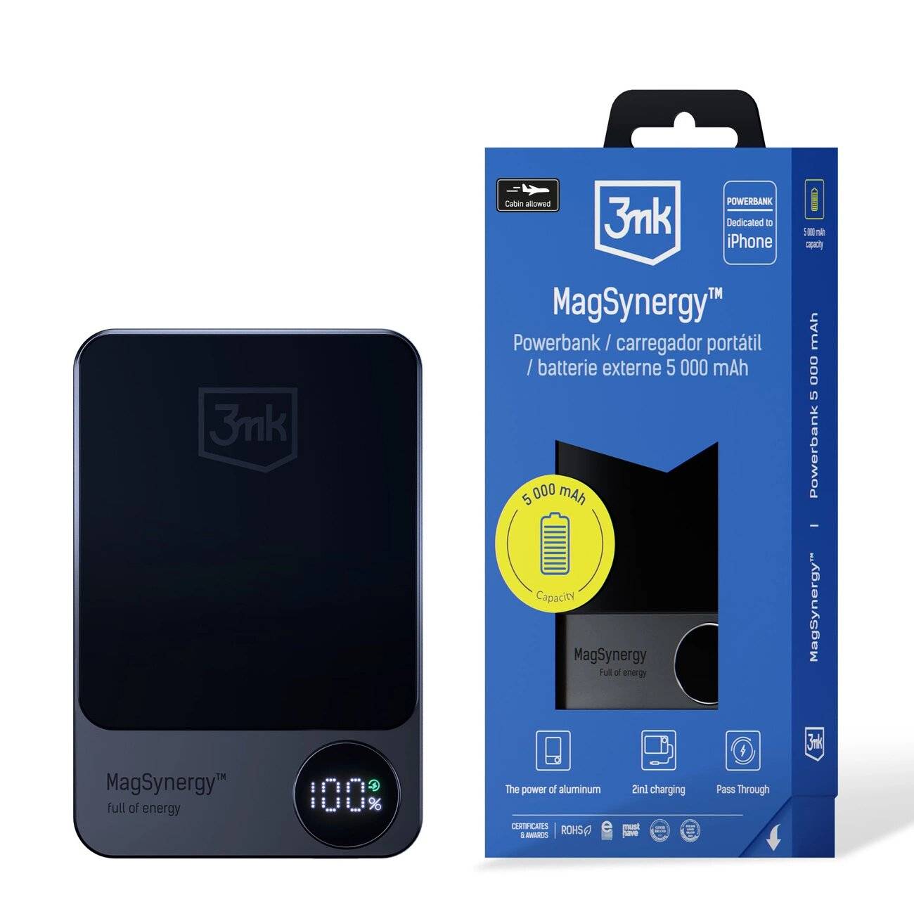 Powerbank 3mk MagSynergy MagSafe 5000 mAh 18W - schwarz