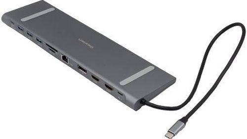 Dexlan 14-in-1 MST Dockingstation für 3 Bildschirme, 4K Ultra HD, LAN, 100 W PD, 6 Port USB Hub, Aud