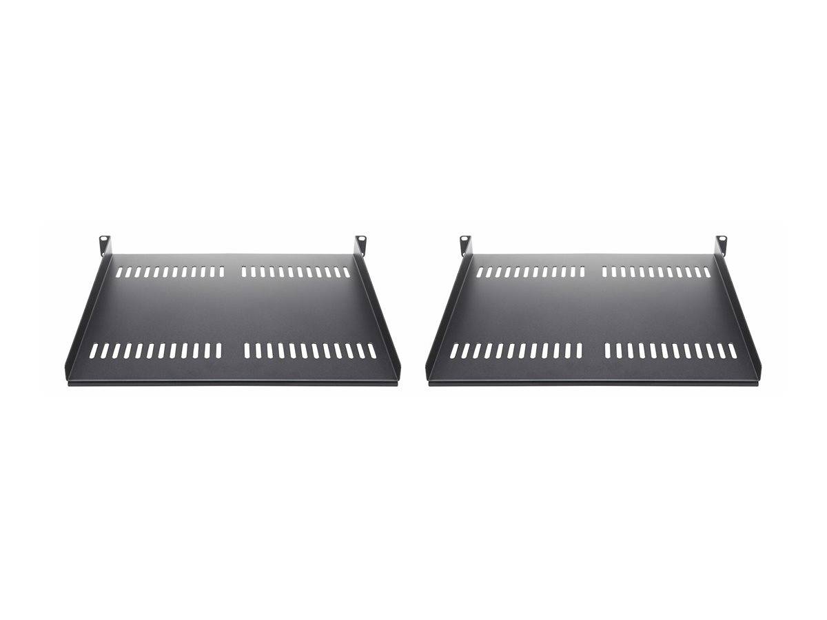 StarTech.com 2-Pack 1U Server Rack Shelf, Vented, 44lb Capacity, 16"" Deep (CABSHELF116V2PK)