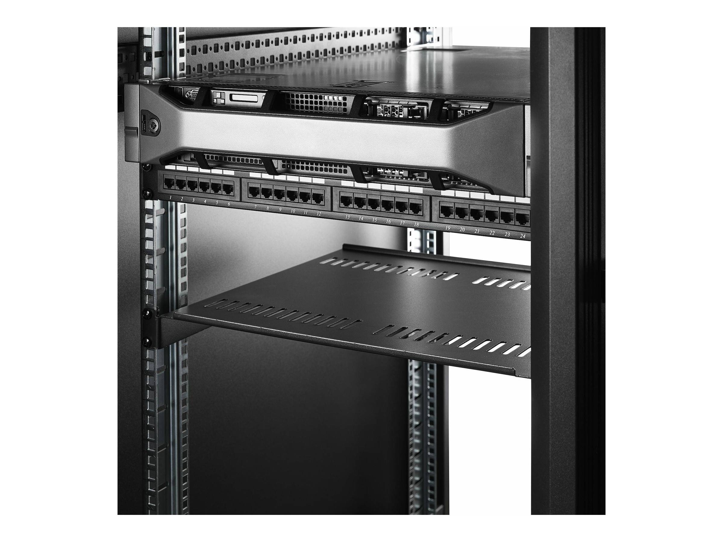 StarTech.com 2-Pack 1U Server Rack Shelf, Vented, 44lb Capacity, 16"" Deep (CABSHELF116V2PK)