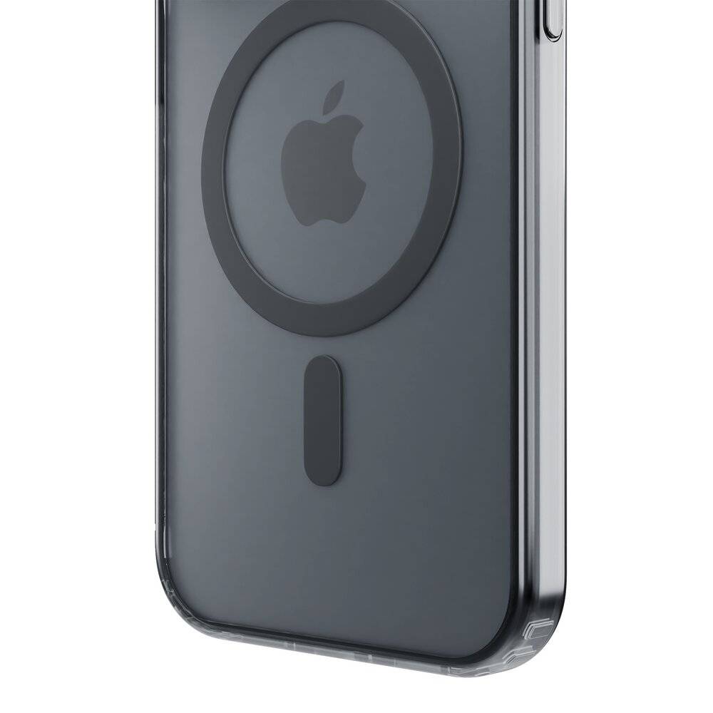 Ein schlankes, futuristisches Smartphone liegt auf einer blauen kreisförmigen Oberfläche und zeigt sein glattes Gehäuse und die Seitentasten, was modernes Design andeutet.