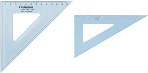 STAEDTLER Zeichendreieck Mars, 45 Grad, Hypothenuse: 200 mm aus Plexiglas, mit Tuschekante, Skalierung ab der