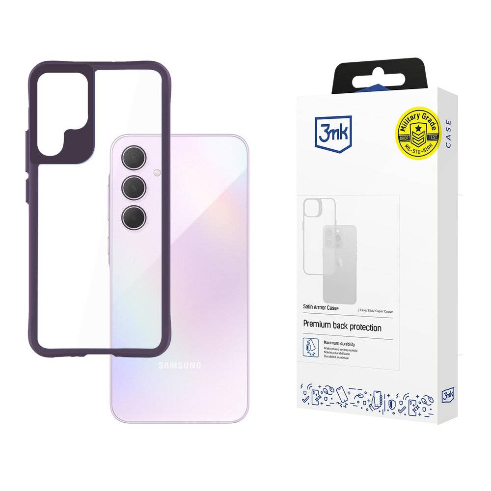 3mk Satin Armor Case+ Lila Hülle Samsung Galaxy A35 5G – transparent