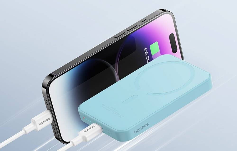 Magnetische Mini-Powerbank Baseus 5000mAh, USB-C 20W (blau)