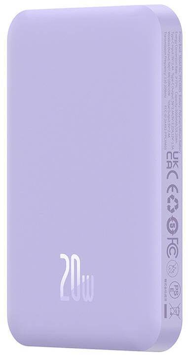 Baseus Magnetic Powerbank, MagSafe, USB-C, 5.000mAh, 20W, violett
