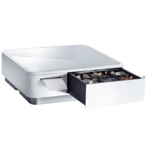 Star mPOP, USB-C, Bluetooth, weiß Kassenlade-Bondrucker-Kombination, Frontöffnung, Maße (BxHxT): 308x100x300mm, Einsatz:
