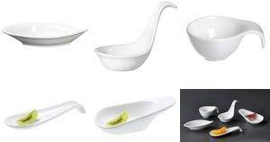 Ritzenhoff & Breker Dipschale GUSTO mit Ablage, weiß aus Porzellan, spülmaschinenfest,