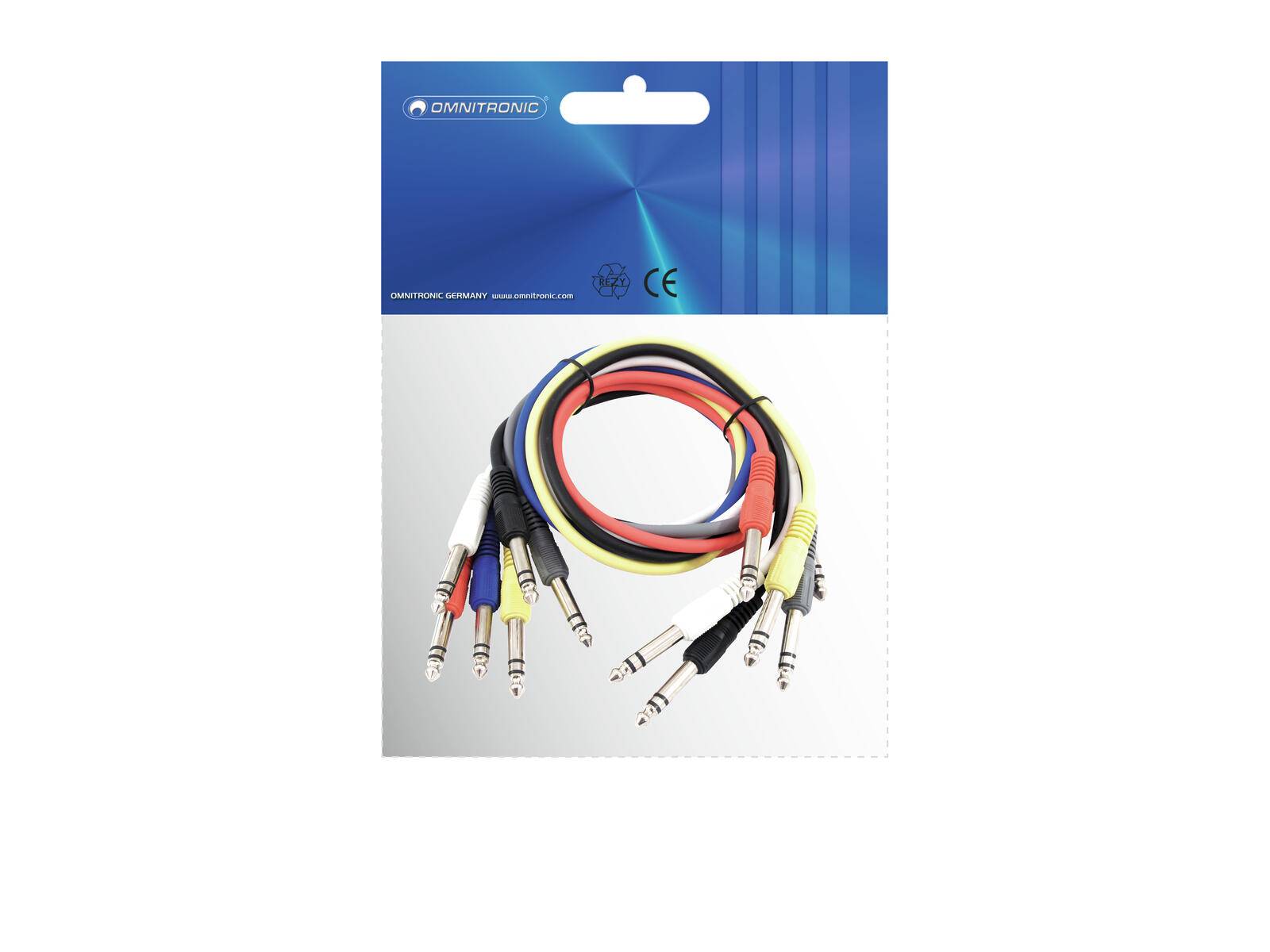 OMNITRONIC Klinkenkabel 6,3 Patchcord stereo 6x0,9m