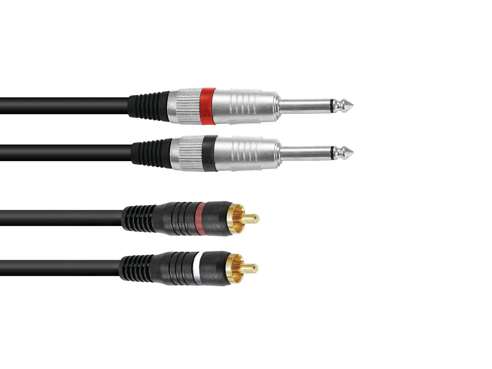 OMNITRONIC Adapterkabel 2xKlinke/2xCinch 3m sw