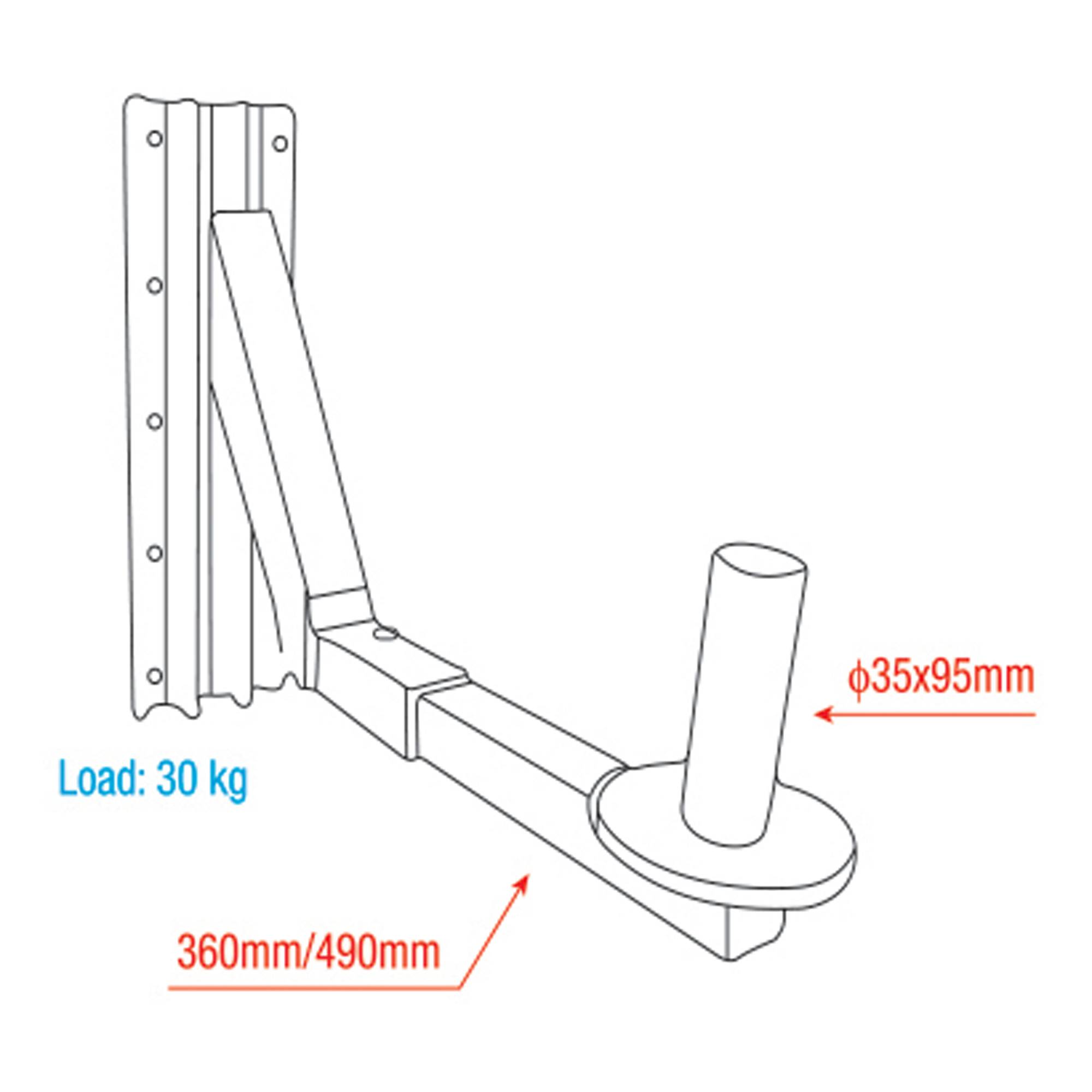Showgear Adjustable Speaker Bracket 35 mm Maximallas: 30kg