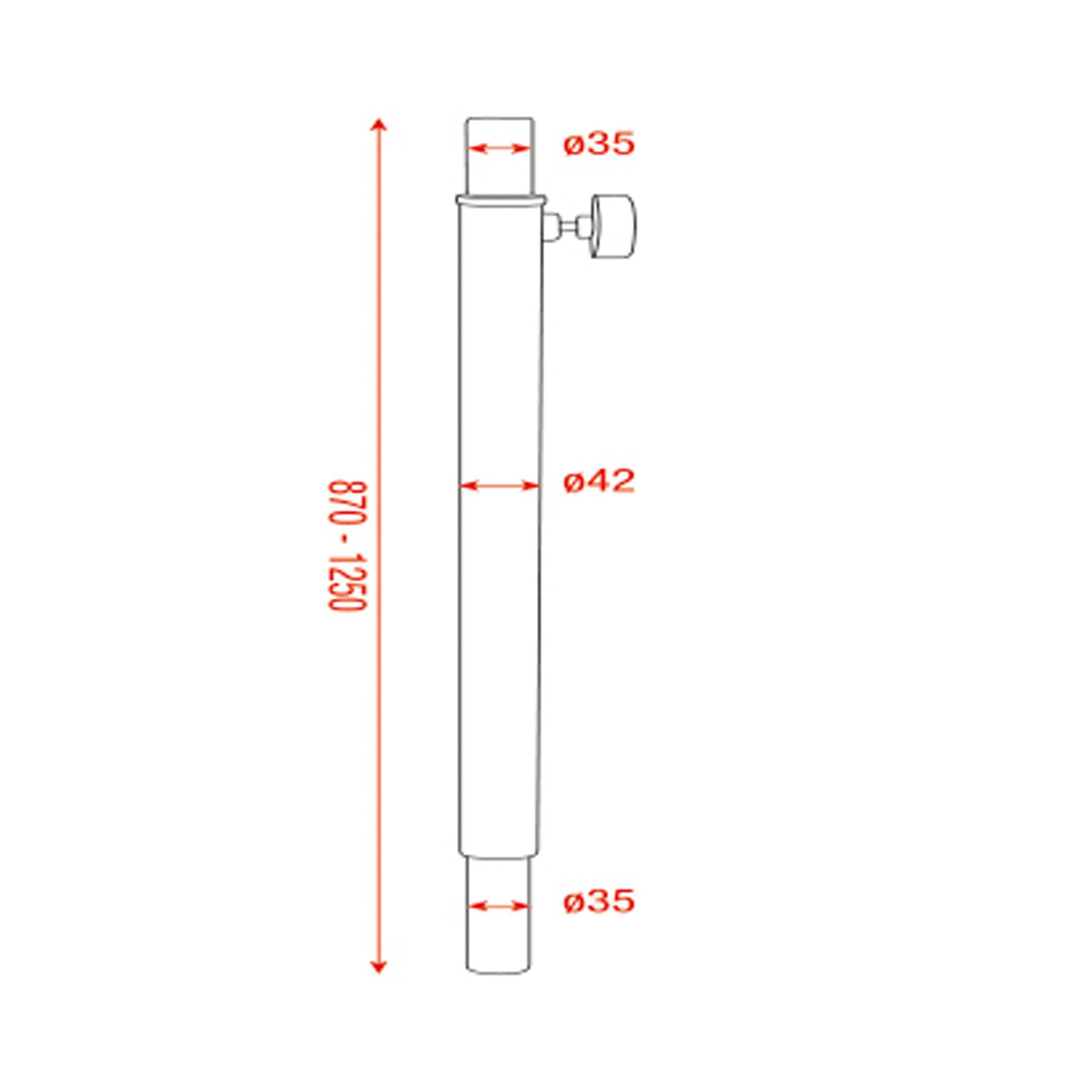 Showgear Mammoth Distance Tube 90-128 cm - Maximallas 50 kg - 35 mm
