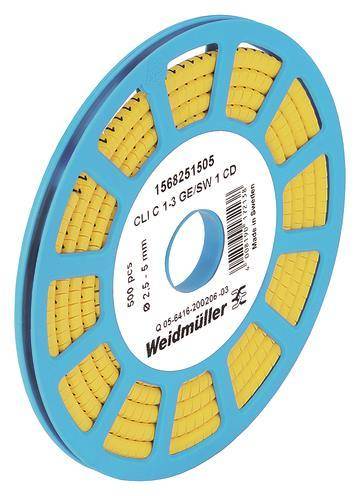 Weidmüller CLI C 1-3 GE/SW L CD Leiter- markierer 3x4,2mm PVC GE 1568251659 (Inhalt 500 Stück)