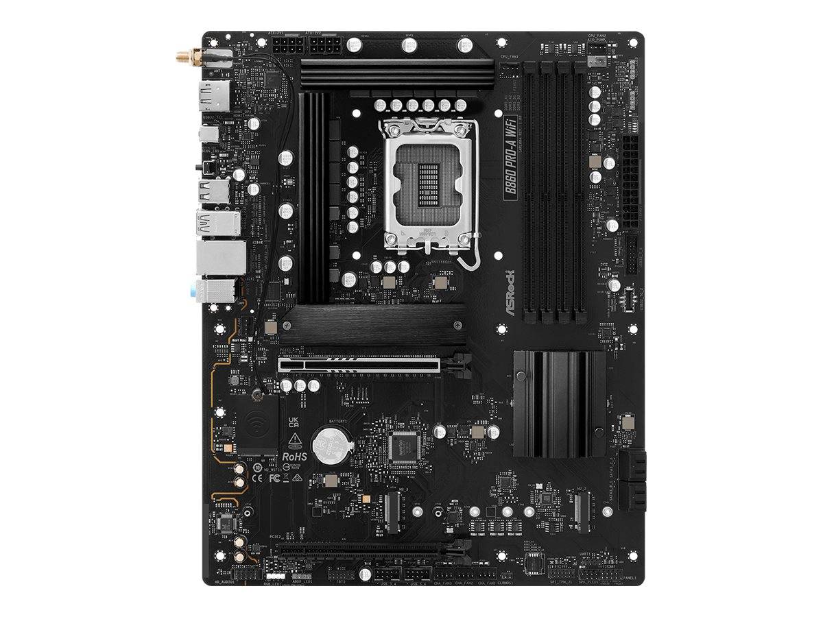 ASRock B860 Pro-A WiFi - Motherboard - micro ATX - LGA1851-Sockel - B860 Chipsatz - USB-C Gen 2x2, USB-C 3.2 Gen 1, USB