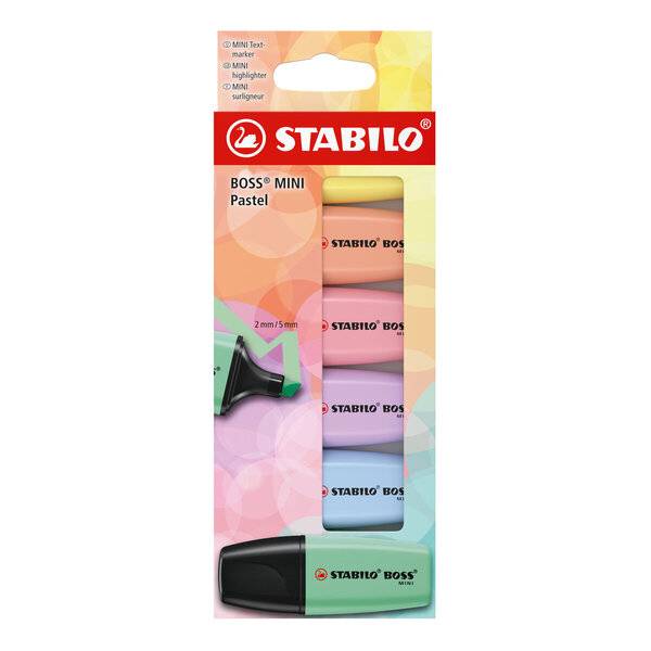 Textmarker BOSS MINI Pastel Pack 6 Stück/6 Farben