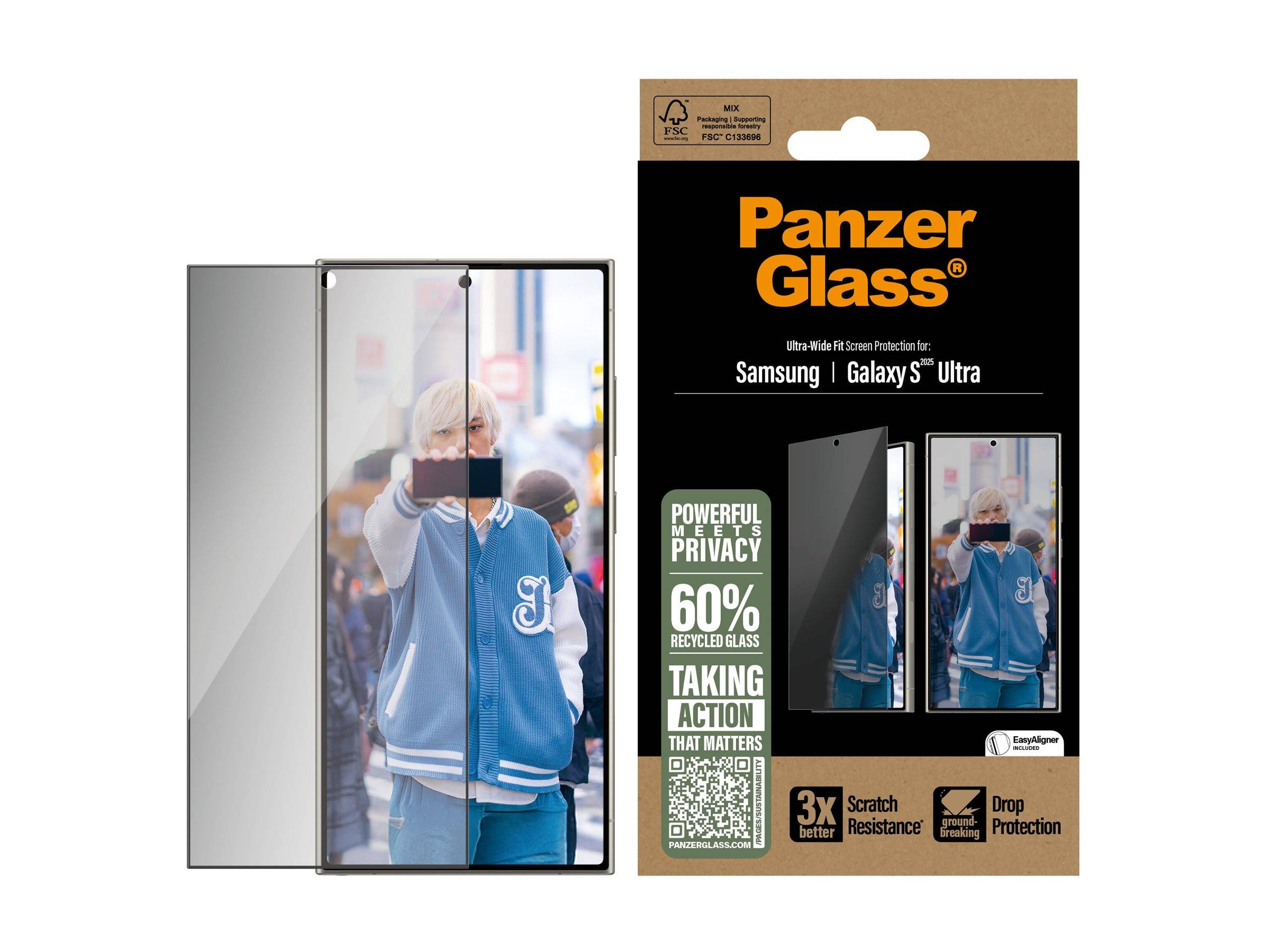 PanzerGlass Bildschirmschutz für Handy - ultrabreitePassform - Glas - mit