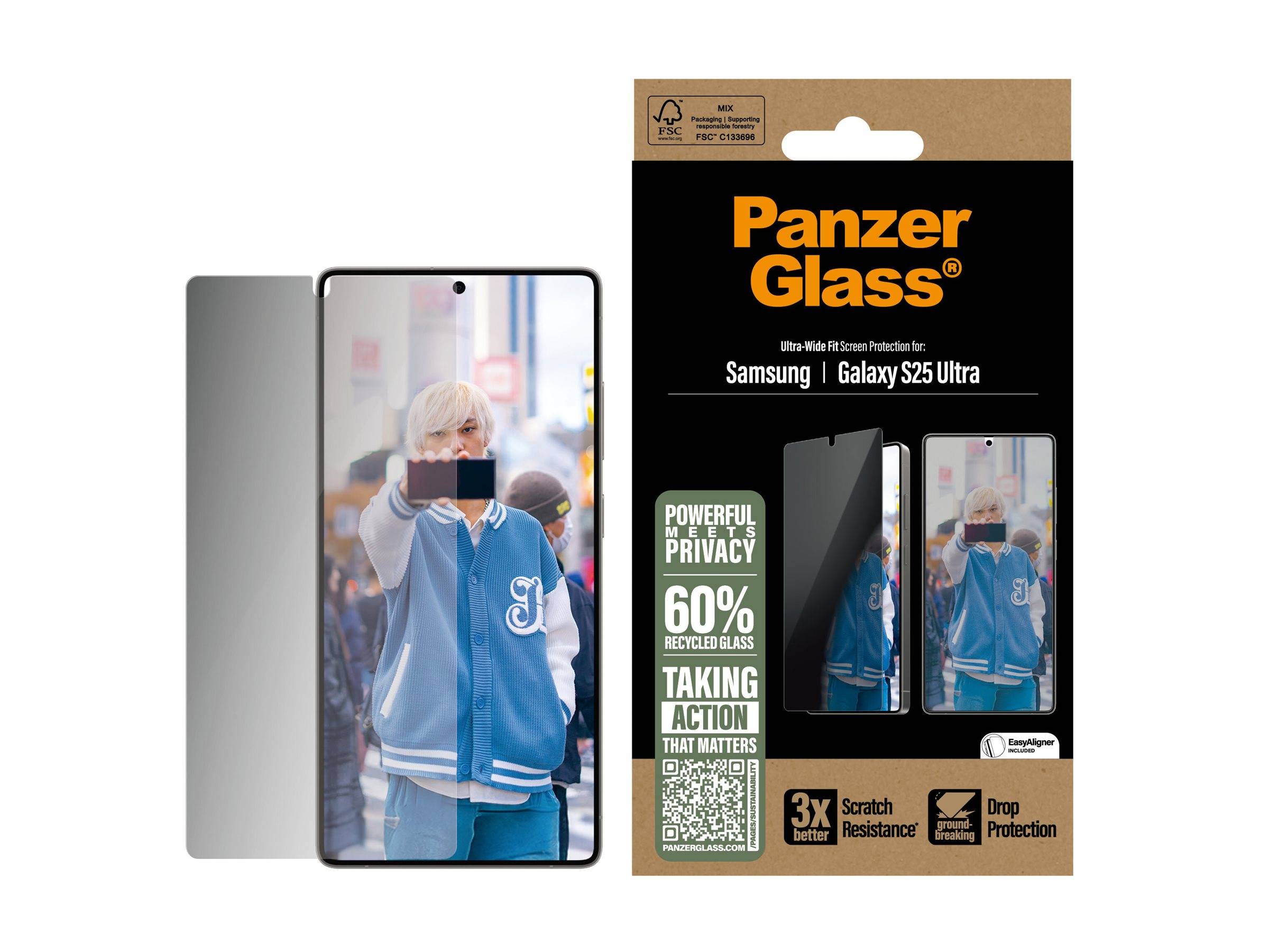 PanzerGlass Bildschirmschutz für Handy - ultrabreitePassform - Glas - mit