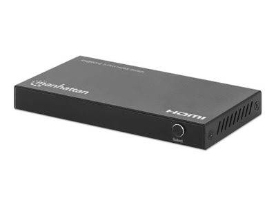Ein schwarzes elektronisches Gerät mit der Aufschrift „HDMI