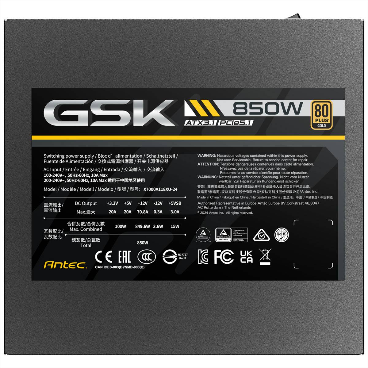 ANTEC GSK850 V2 ATX3.1 Netzteil 850W