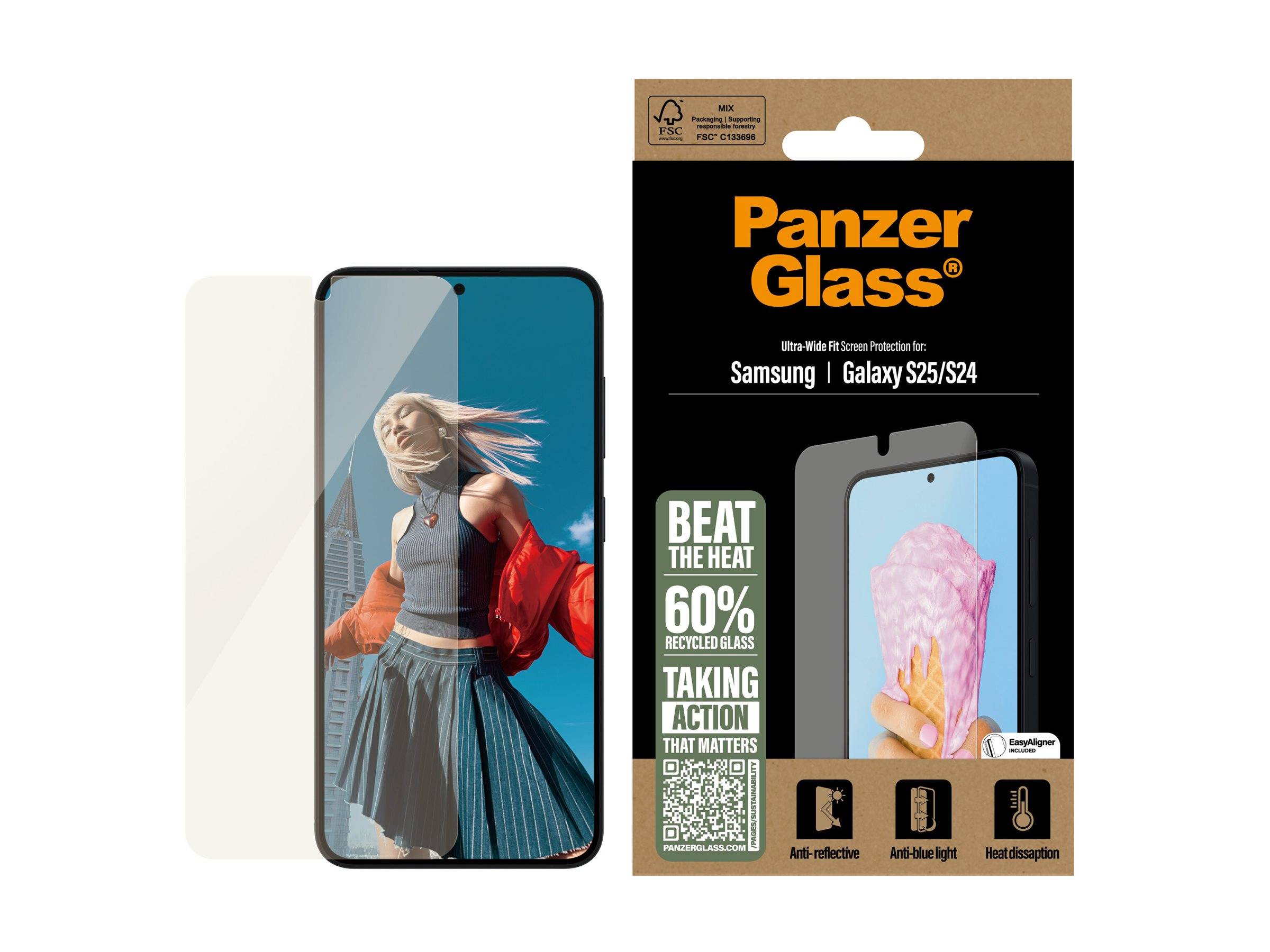Schutzglass All-in-One Ultra-Wide Fit gehärtetes Glas Samsung Galaxy S25