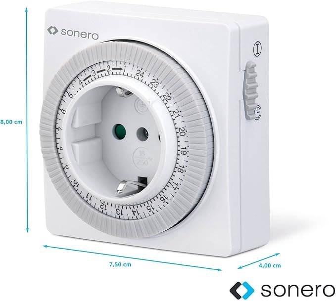 SONERO Zeitschaltuhr X-MOT-10, mechanisch, IP20, 350 Watt, weiß