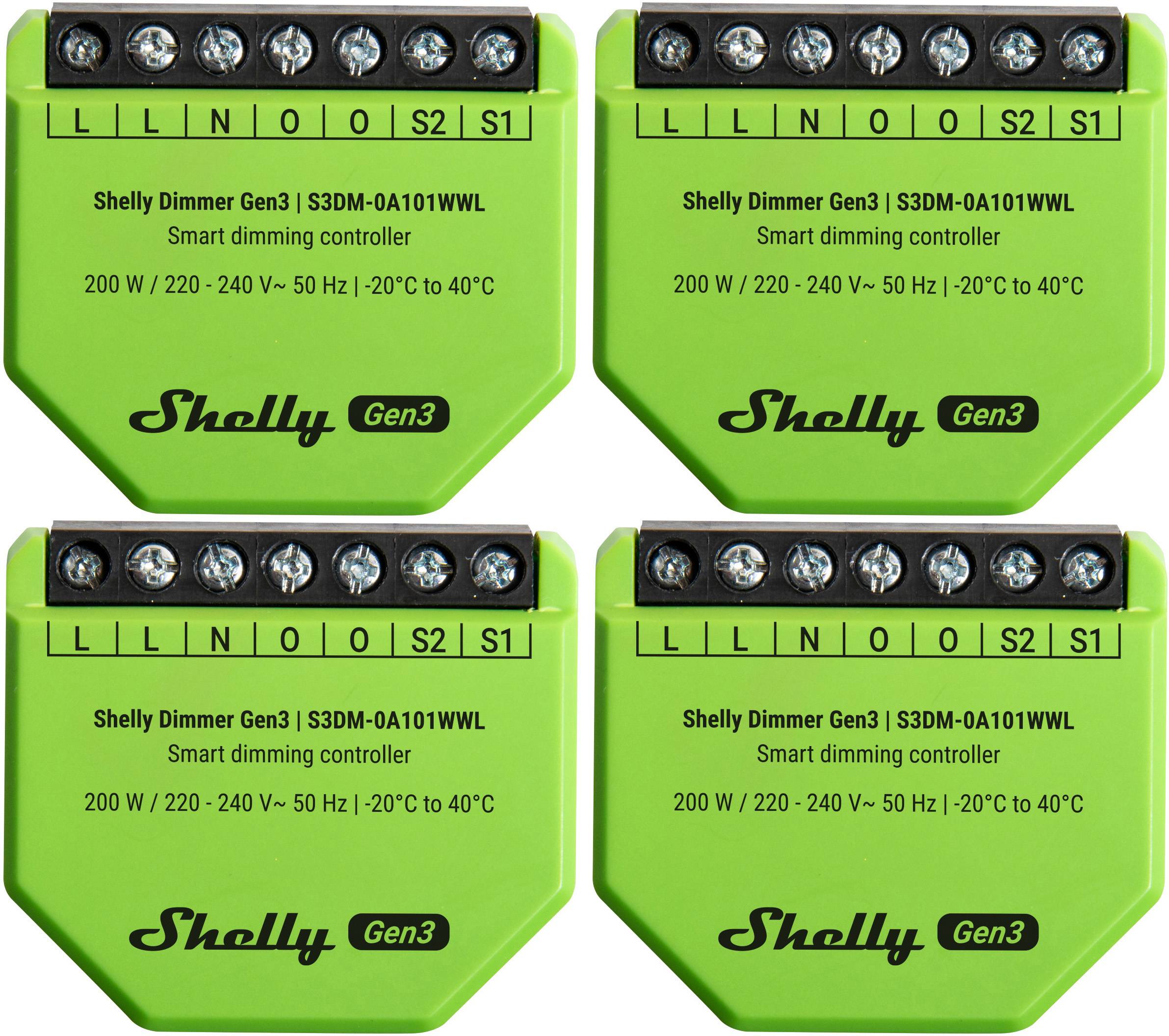 SHELLY Unterputz-Dimmer Gen3, 4 Stück