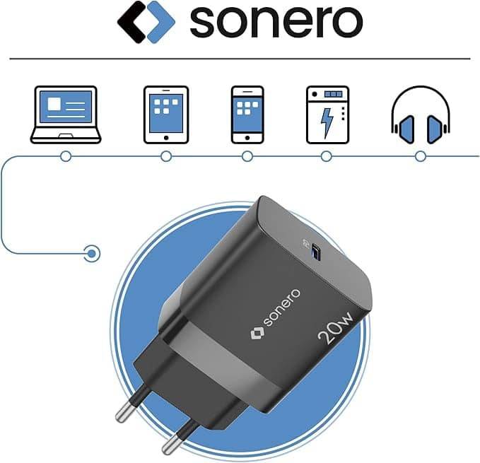 SONERO USB-C Ladegerät X-PS100, 1 Port, 20W, schwarz