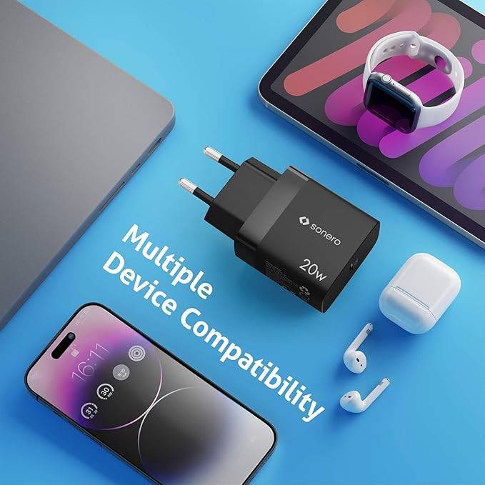 SONERO USB-C Ladegerät X-PS100, 1 Port, 20W, schwarz