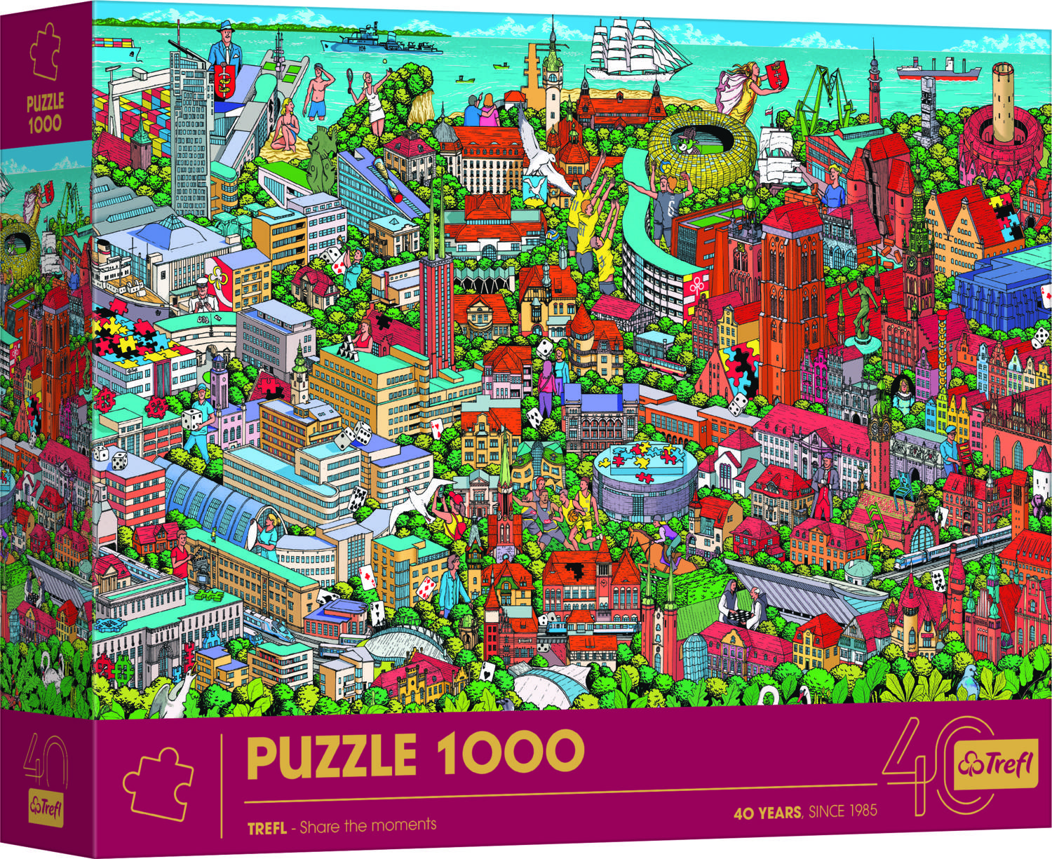Trefl 10924 Danzig, Gdynia, Sopot 40 Jahre Jubiläum 1000 Teile Puzzle