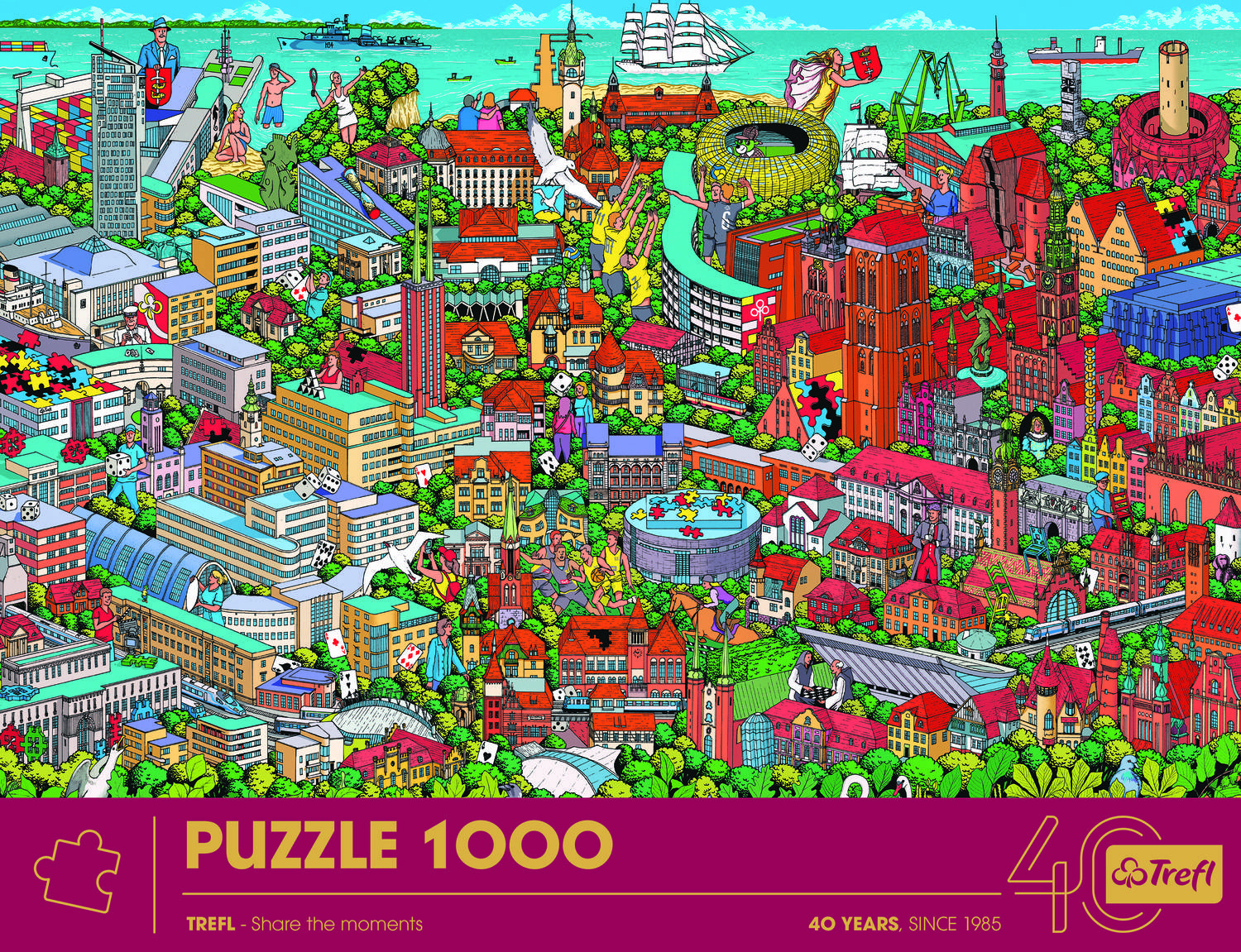 Trefl 10924 Danzig, Gdynia, Sopot 40 Jahre Jubiläum 1000 Teile Puzzle