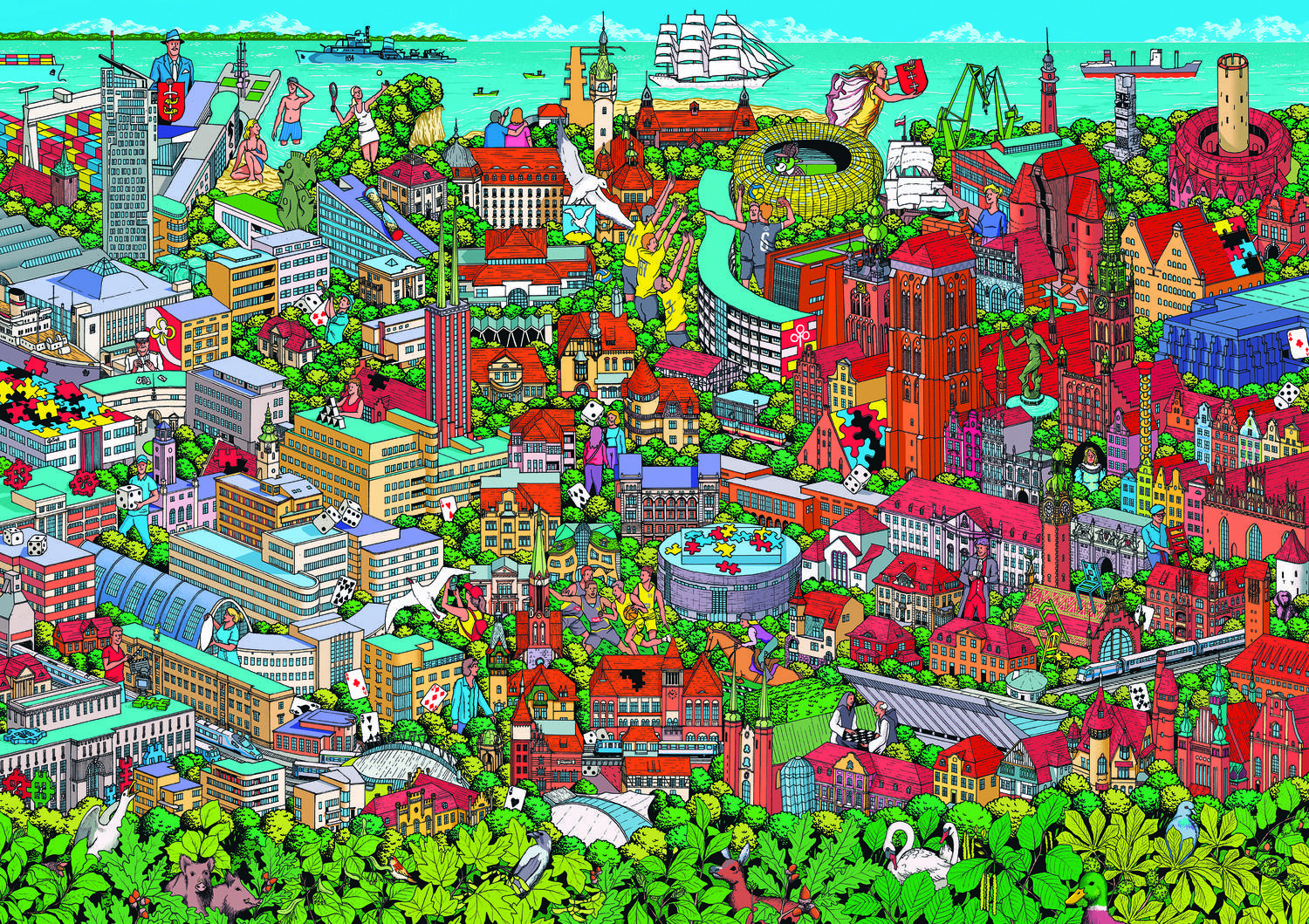 Trefl 10924 Danzig, Gdynia, Sopot 40 Jahre Jubiläum 1000 Teile Puzzle