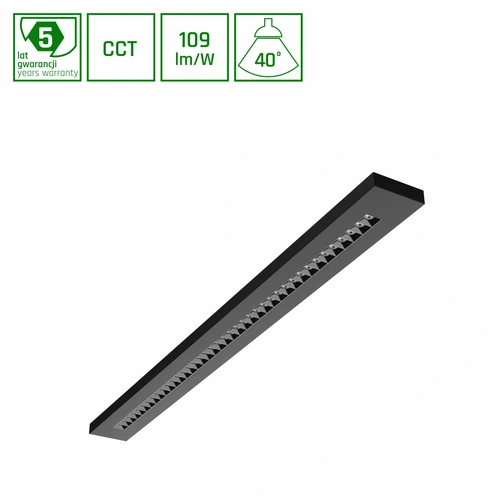 Spectrum LED WLD PLANK 120cm Deckenleuchte 20-40W 4350lm Schwarz 40° 230V IP20 2700-6000K CCT Spectrum LED WLD PLANK 120cm Deckenleuchte 20-40W 4350lm Schwarz 40° 230V IP20 2700-6000K CCT