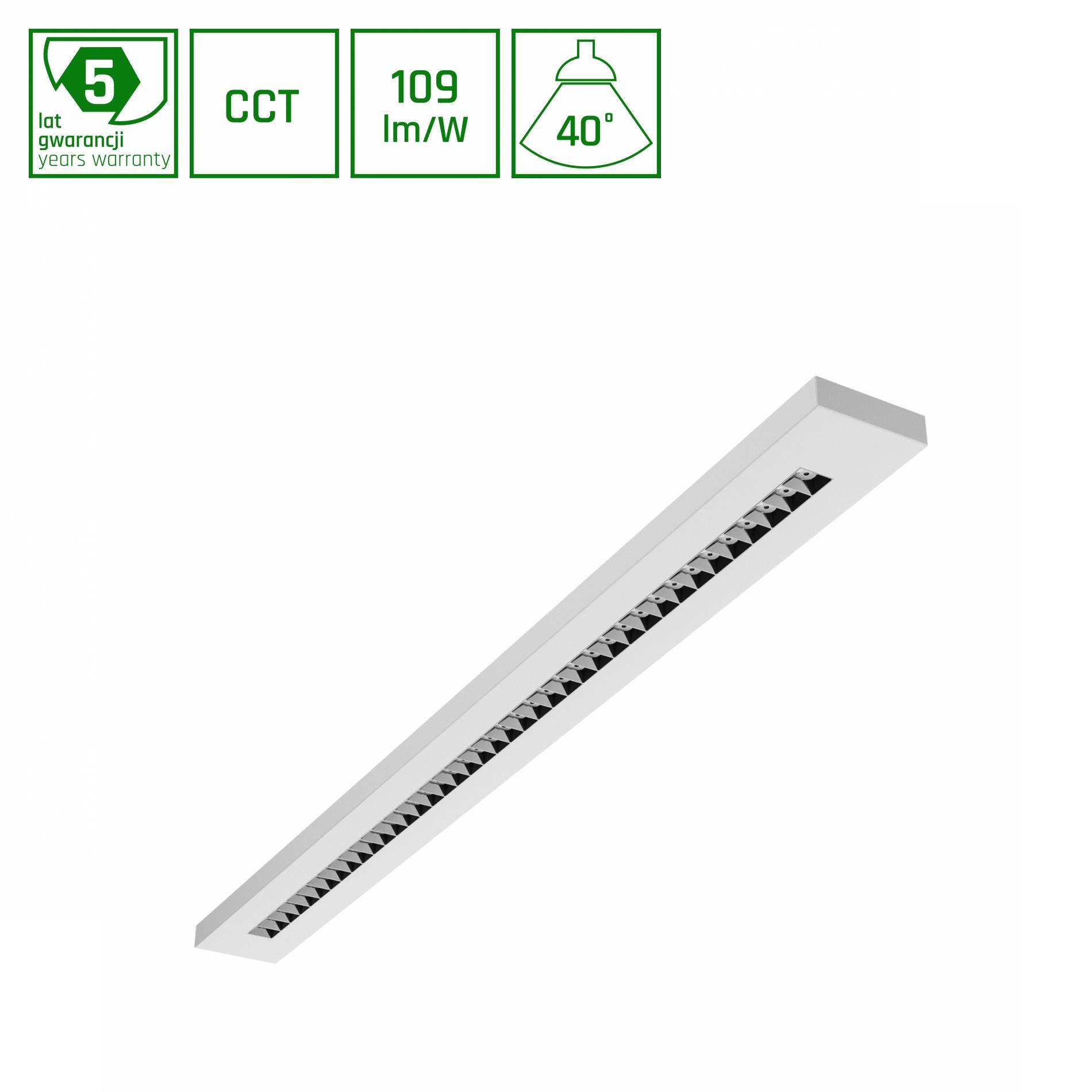 Spectrum LED WLD PLANK 120cm Deckenleuchte 20-40W 4350lm weiß 40° 230V IP20 2700-6000K CCT