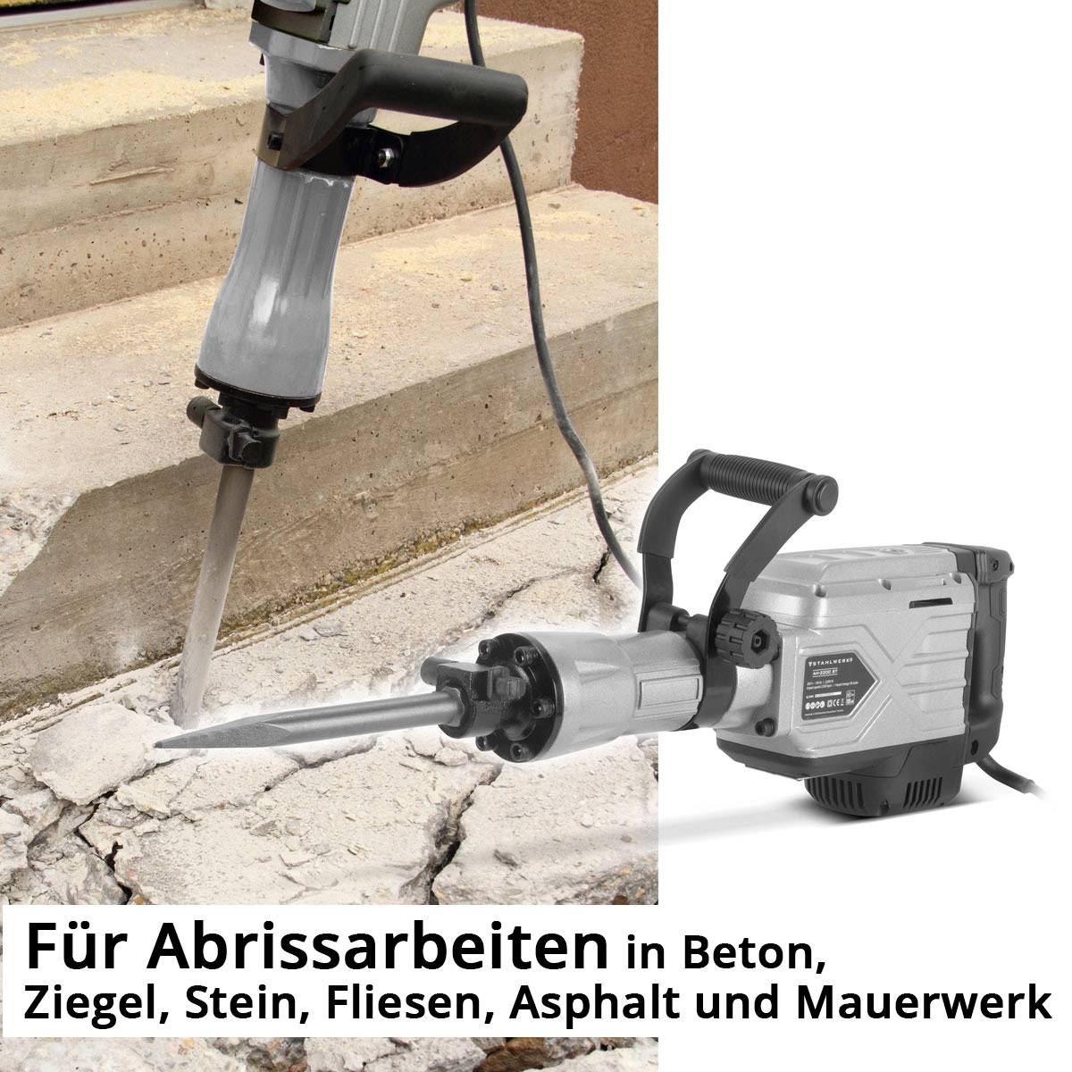 STAHLWERK Abbruchhammer 2.200 W 2.100 bpm 65 J Stemmhammer Meißelhammer