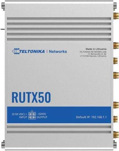 Teltonika RUTX50 - Wireless Router - WWAN 4-Port-Switch1GbE - DNP3 2,4 GHz - 3G