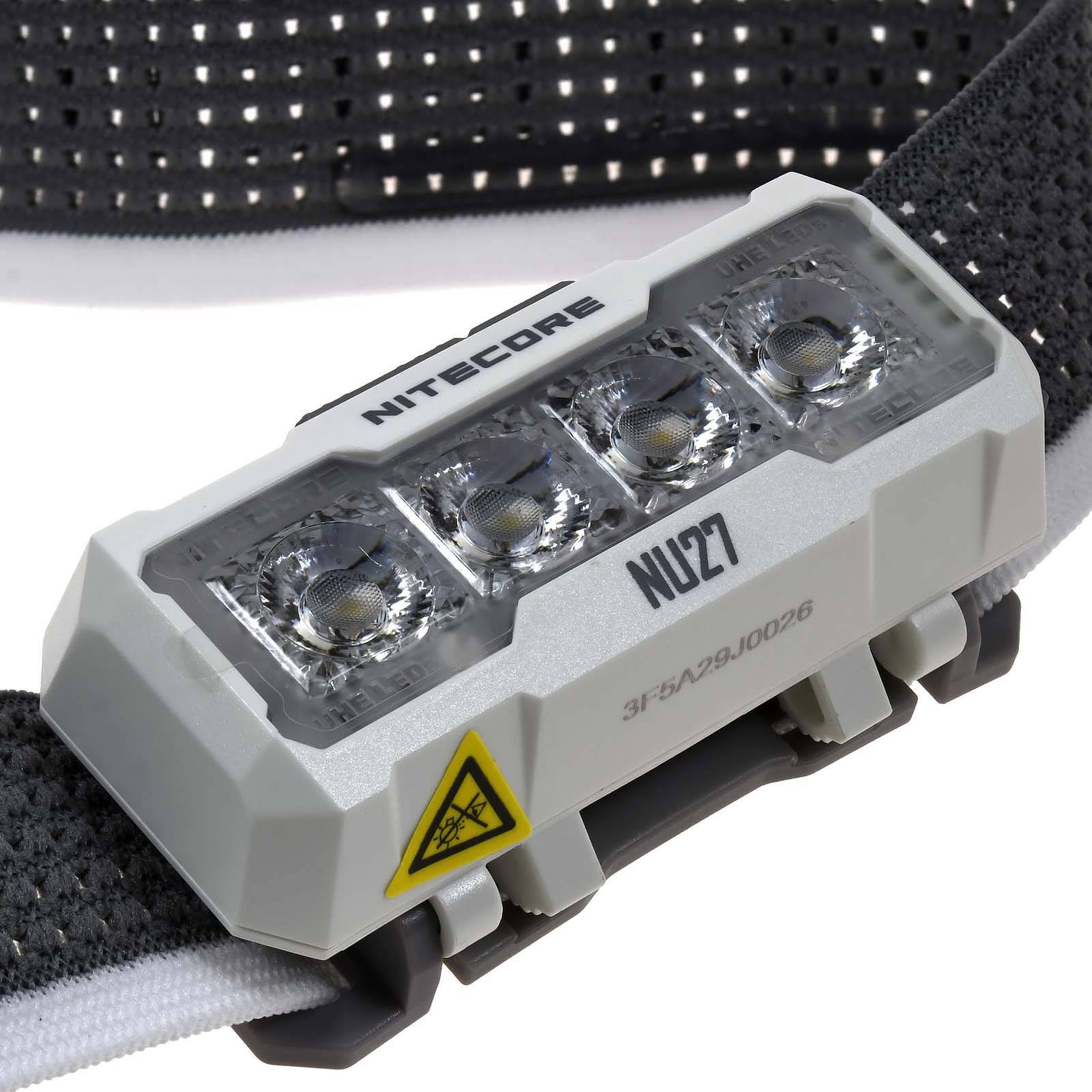 Nitecore NU27 LED Kopflampe, Stirnlampe, Headlamp, USB-C, max. 600 Lumen weiß, Li-Ion