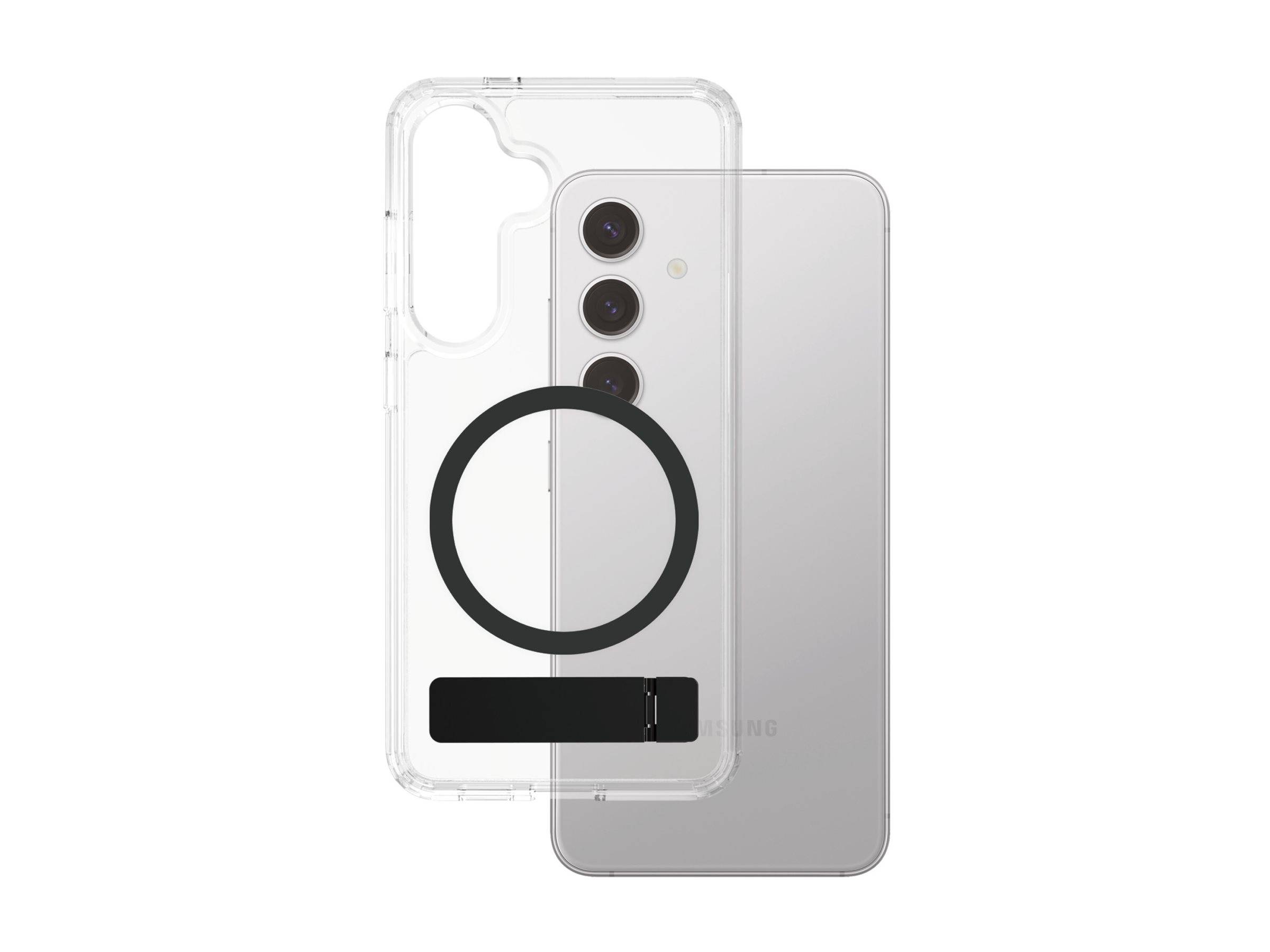 CARE by Schutzglass Feature Black Kickstand & QI Case Samsung Galaxy S25 – transparent