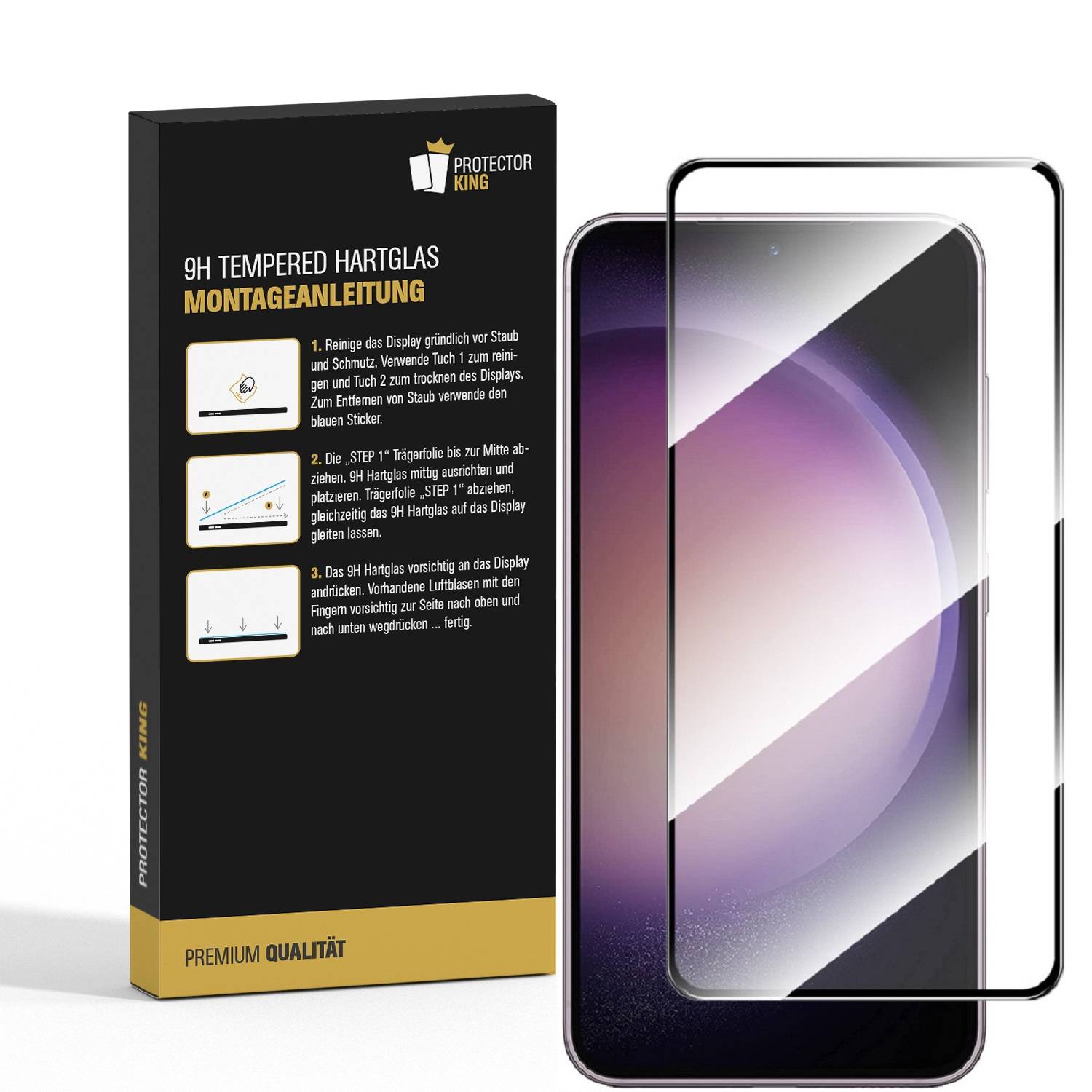 2x 9H Panzerglas für Samsung Galaxy S25 FULL COVER HD KLAR echtes Tempered Glass Panzerfolie Displayschutz Schutzglas Hartglas Schutzfolie