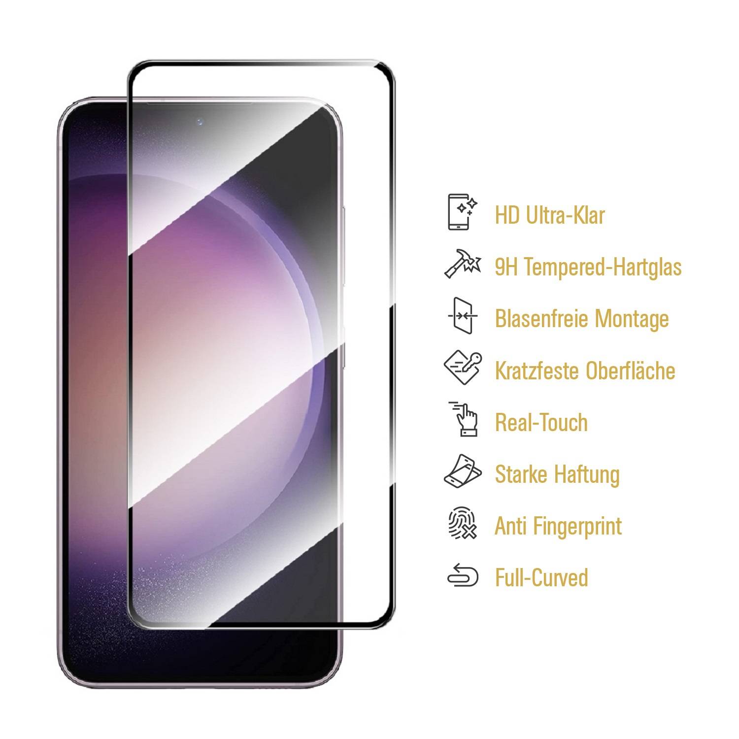 2x 9H Panzerglas für Samsung Galaxy S25 FULL COVER HD KLAR echtes Tempered Glass Panzerfolie Displayschutz Schutzglas Hartglas Schutzfolie