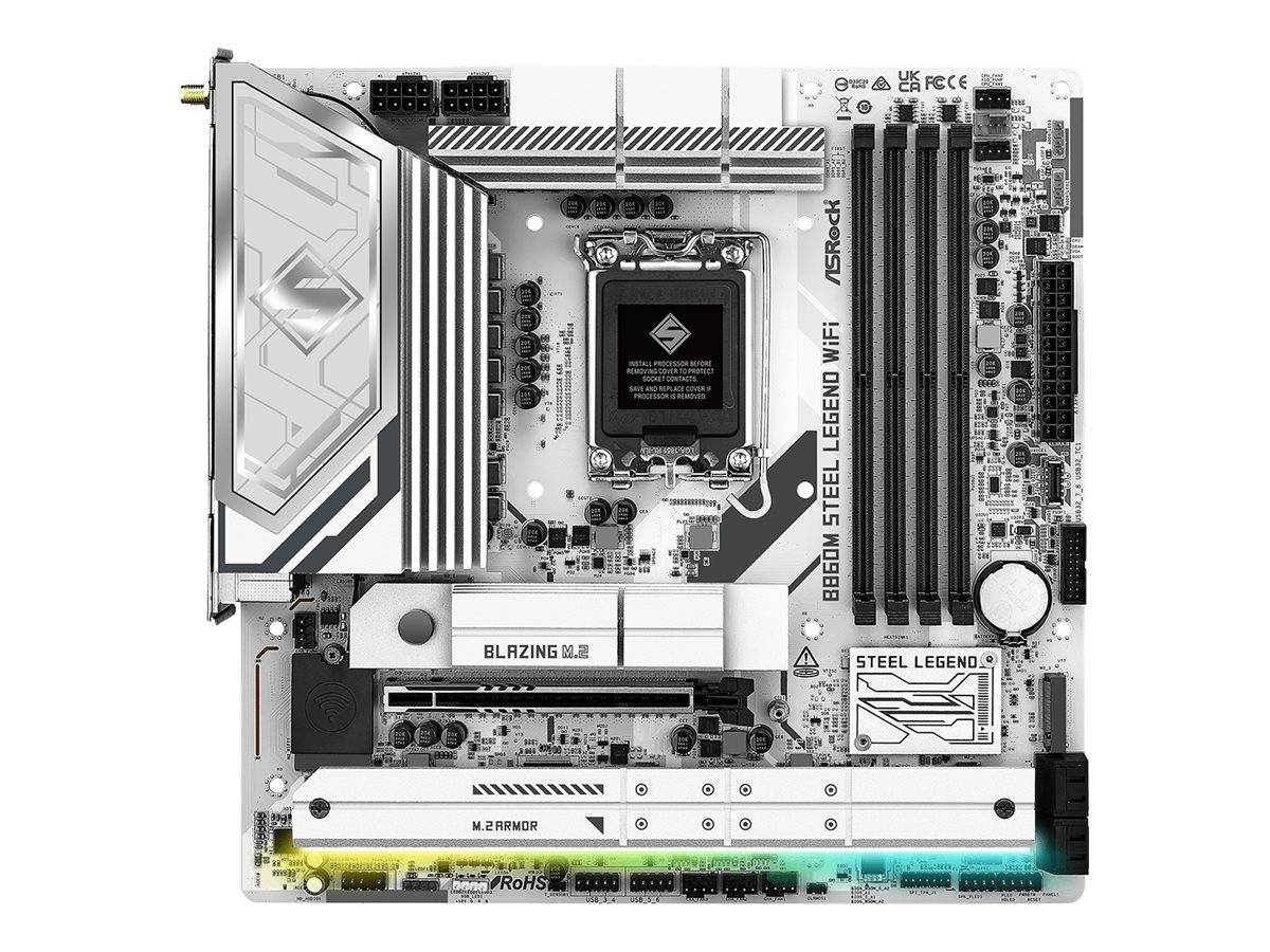 ASRock B860M STEEL LEGEND WIFI - Motherboard - micro ATX - LGA1851-Sockel - B860 Chipsatz - USB4, USB-C 3.2 Gen2, USB 3.