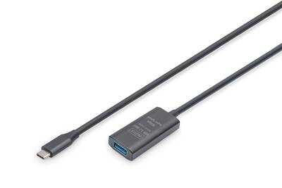 DIGITUS - Aktives USB 3.2 Gen1 5G Verlängerungskabel, USB-C - USB-A, 5m