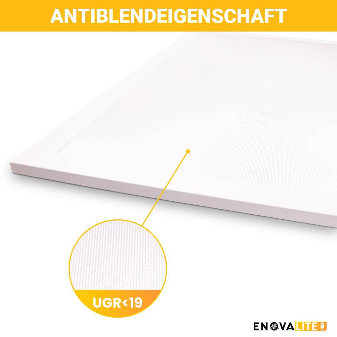 ENOVALITE - 4er Pack LED Panel UGR<19 62x62 cm Deckenleuchte 36W 3600lm 3000K Warmweiß Rasterleuchte mit Philips Driver