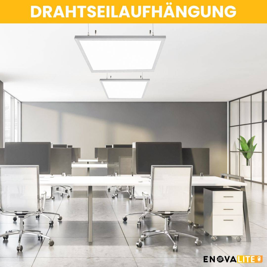 ENOVALITE - 4er Pack LED Panel UGR<19 62x62 cm Deckenleuchte 36W 3600lm 3000K Warmweiß Rasterleuchte mit Philips Driver