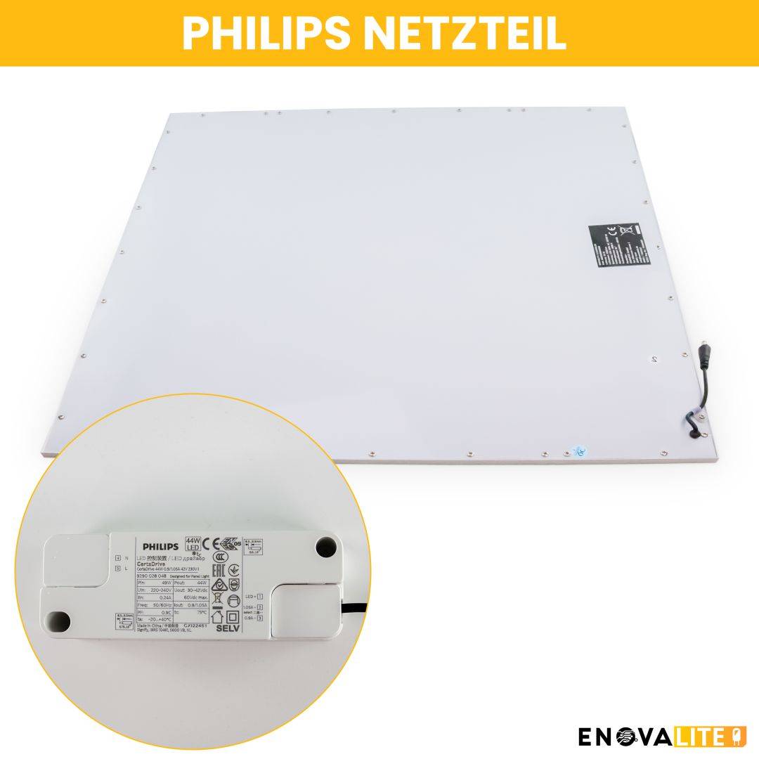 ENOVALITE - 4er Pack LED Panel UGR<19 62x62 cm Deckenleuchte 36W 3600lm 3000K Warmweiß Rasterleuchte mit Philips Driver