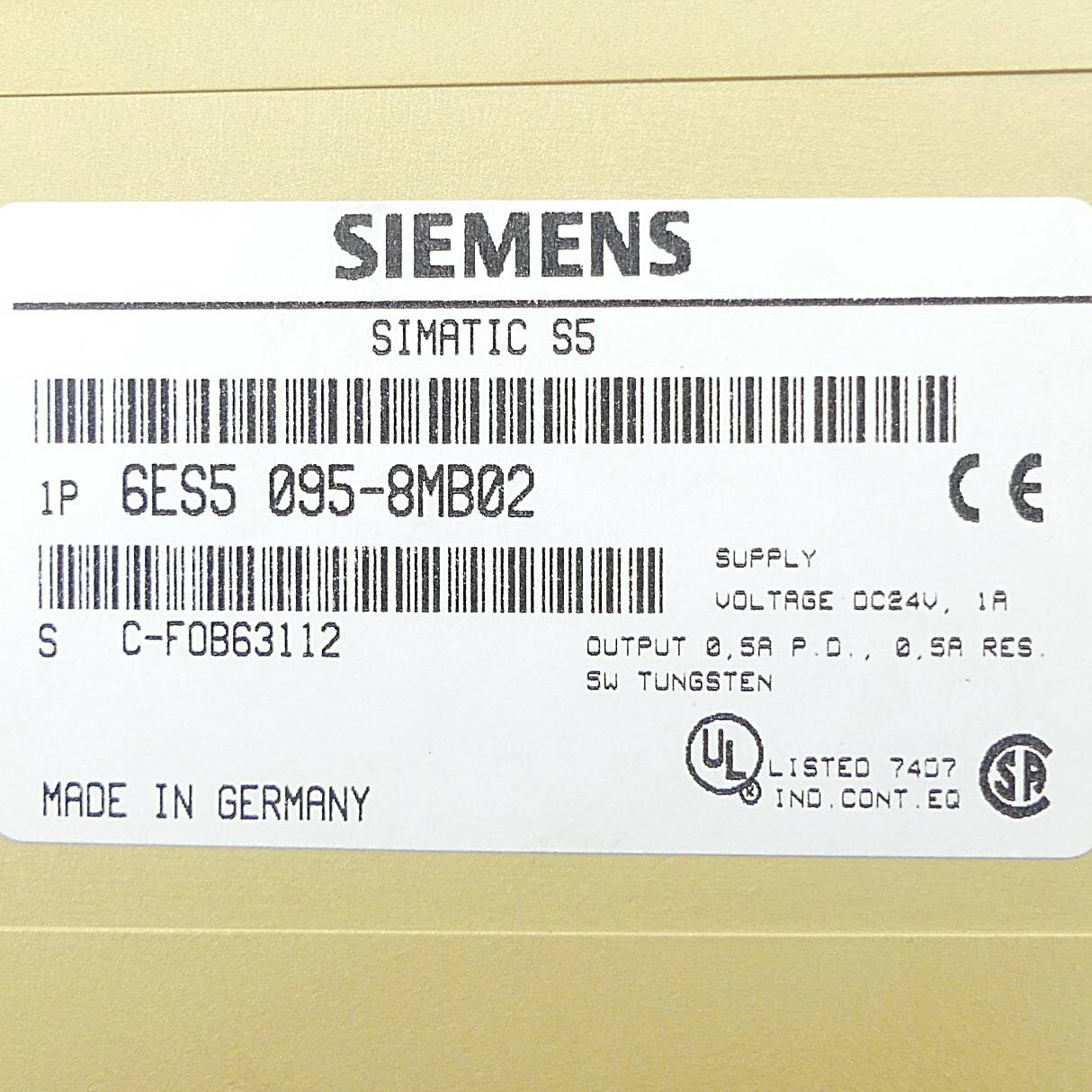 Siemens Simatic S5 Kompaktgeräte (6ES5 095-8MB02)