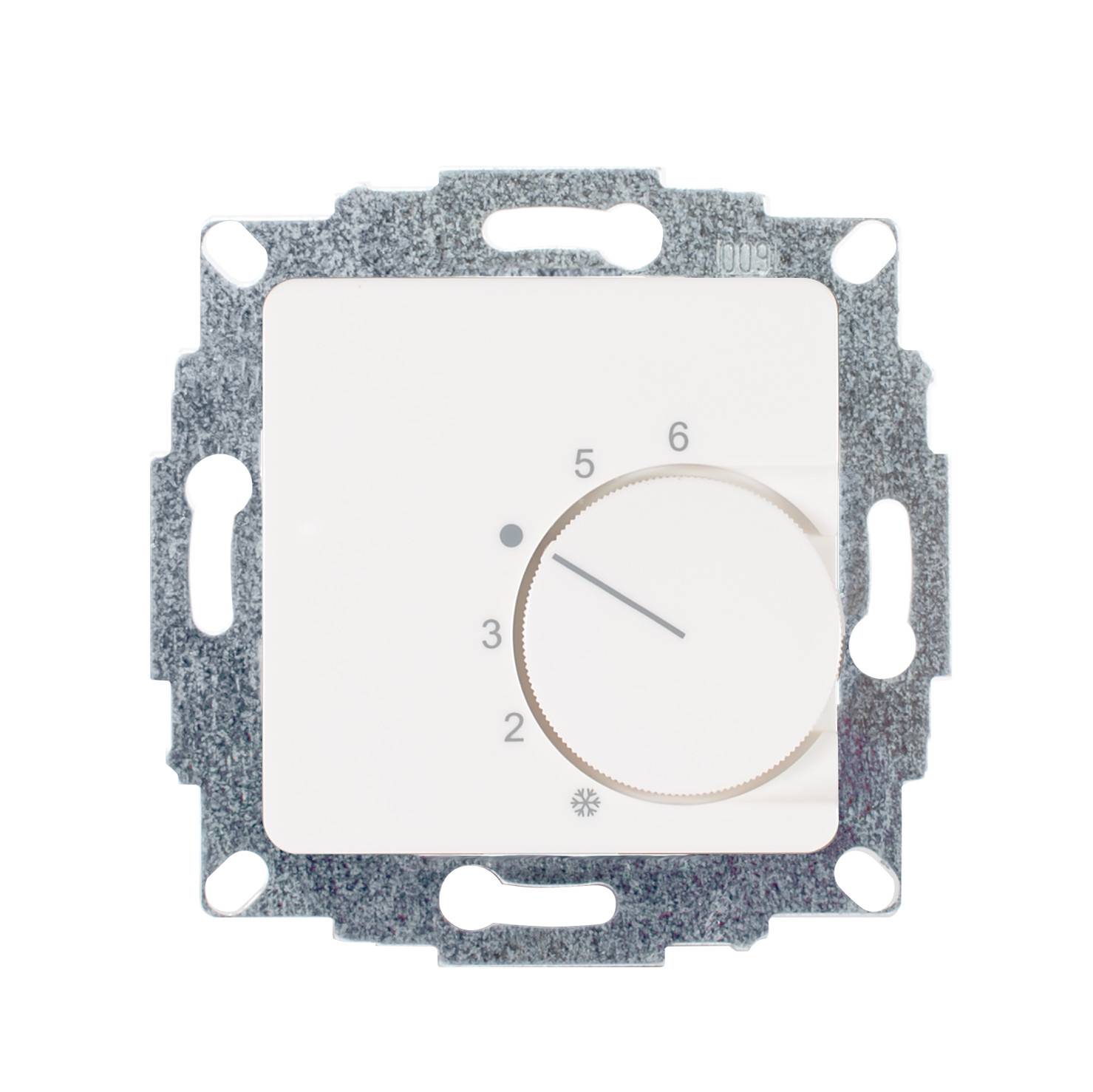 1St. Halmburger 1201 RTR-5010 (rg) Raumtemperaturregler 230V u.P. Öffner reinweiß glänzend 50x50