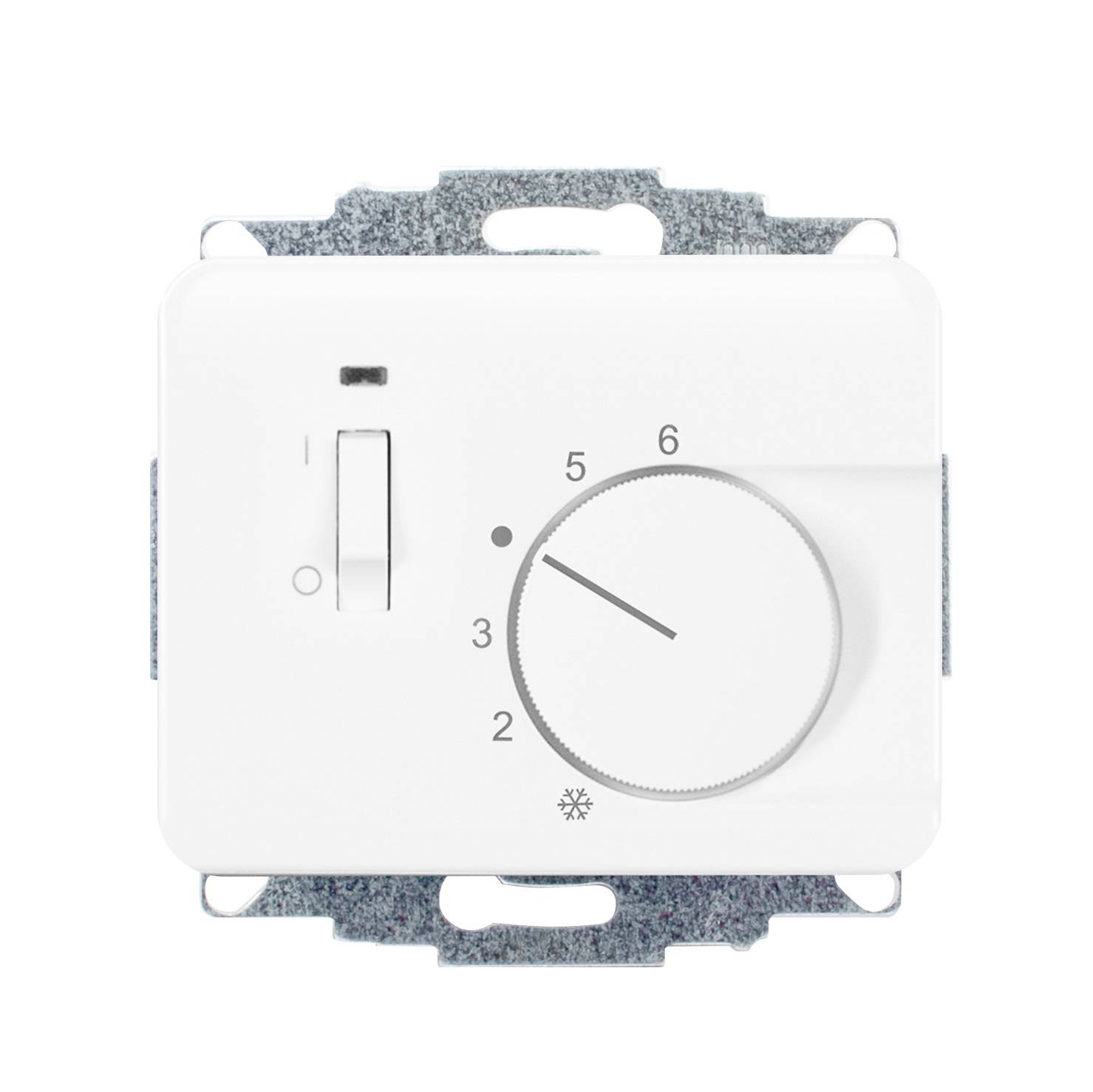 1St. Halmburger 1376 RTR-8113 (sg) Raumtemperaturregler 230 V u.P. Öffner Schalter studioweiß glänzend