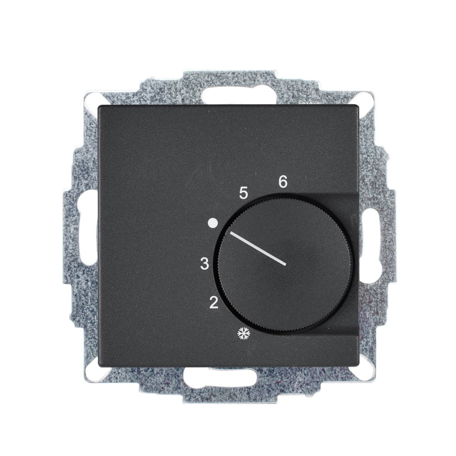 1St. Halmburger 6801 RTR-5510 (ant/GI/BE/ME) Raumtemperaturregler 55x55 230 V u.P. Öffner anthrazit matt