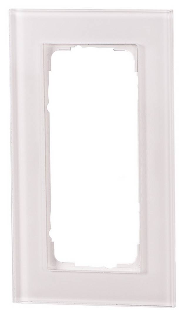 1St. Halmburger 3505 GS-552/o (ws) Design Glasrahmen 2-fach ohne Zwischensteg weiß Einsätze 55x55 mm Echtglas