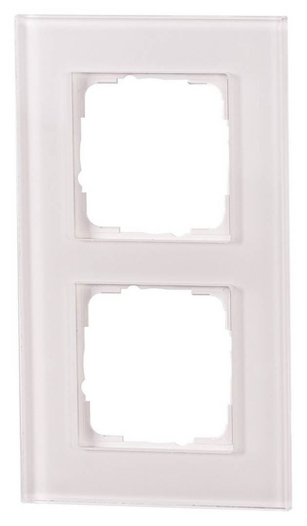 1St. Halmburger 3531 GB-552 (ws) Design Glasrahmen 2-fach weiß Einsätze 55x55 mm Echtglas